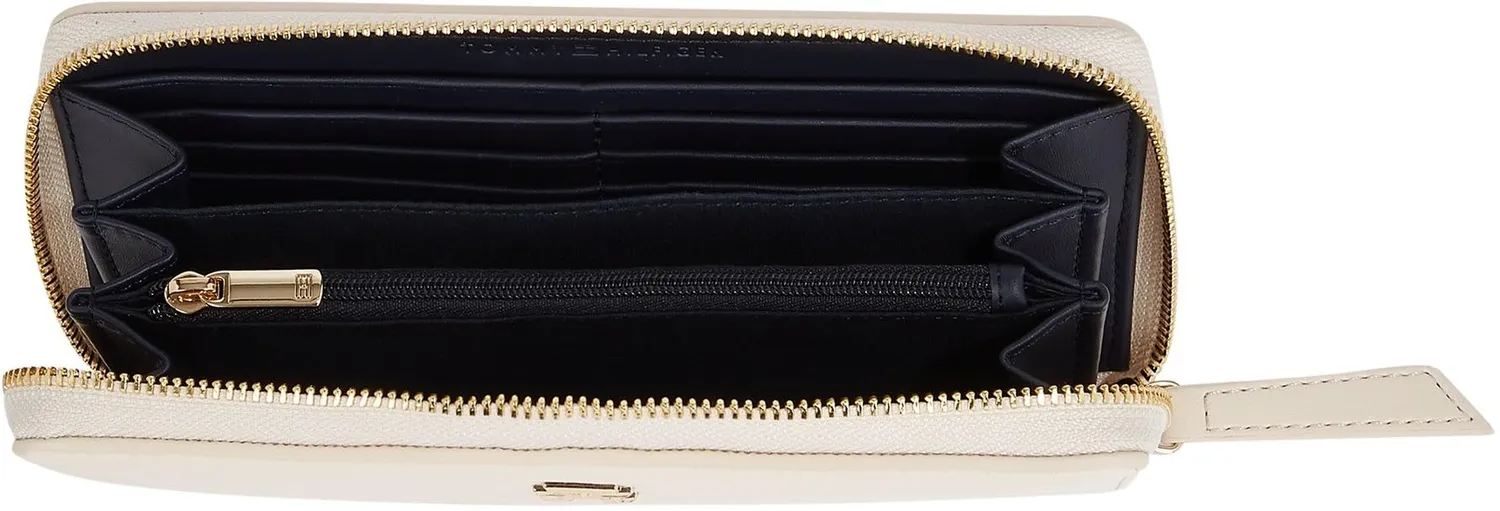 Tommy Hilfiger Logotape portafoglio donna beige con zip