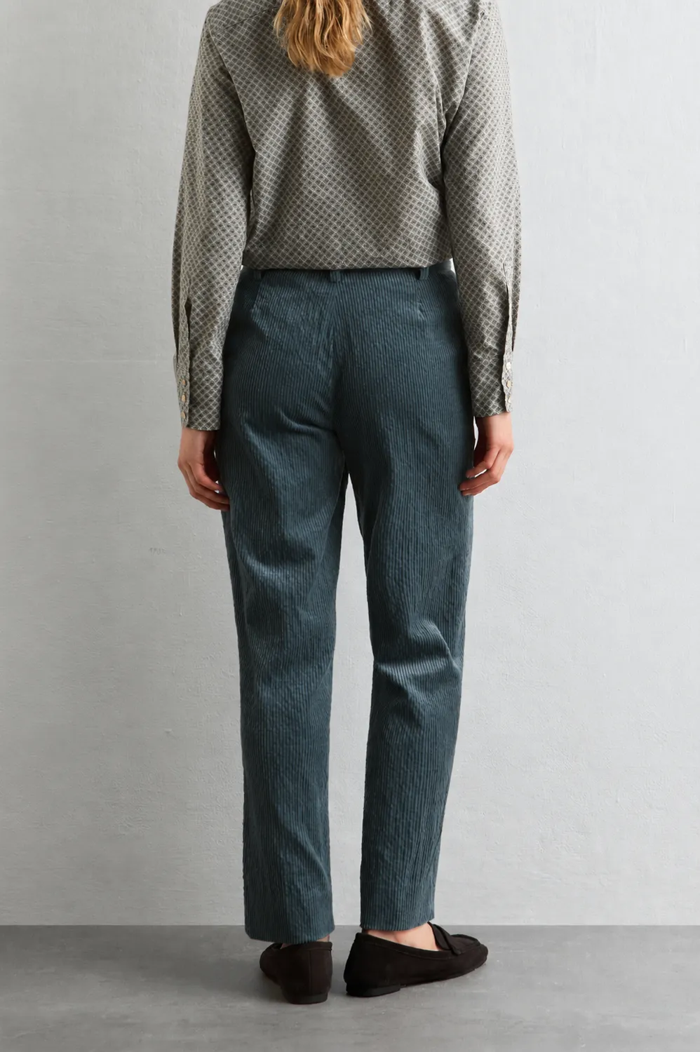 Massimo Alba Illinois pantaloni velluto dark teal