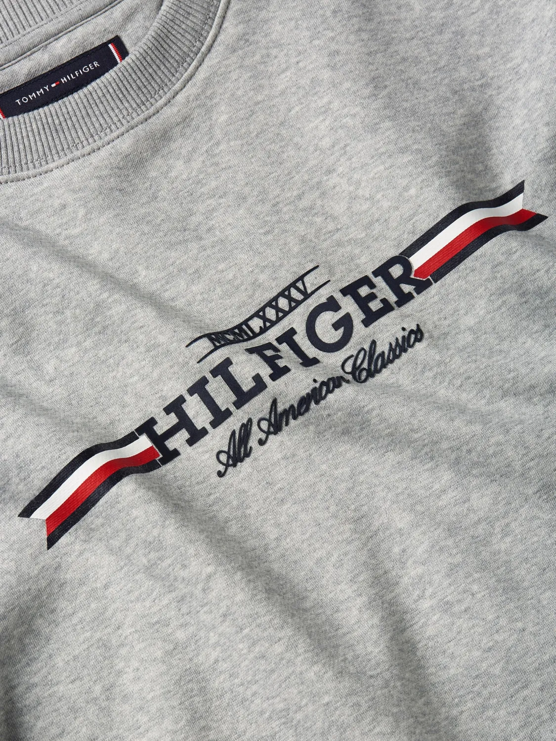 Tommy Hilfiger felpa uomo girocollo grigio chiaro XXL