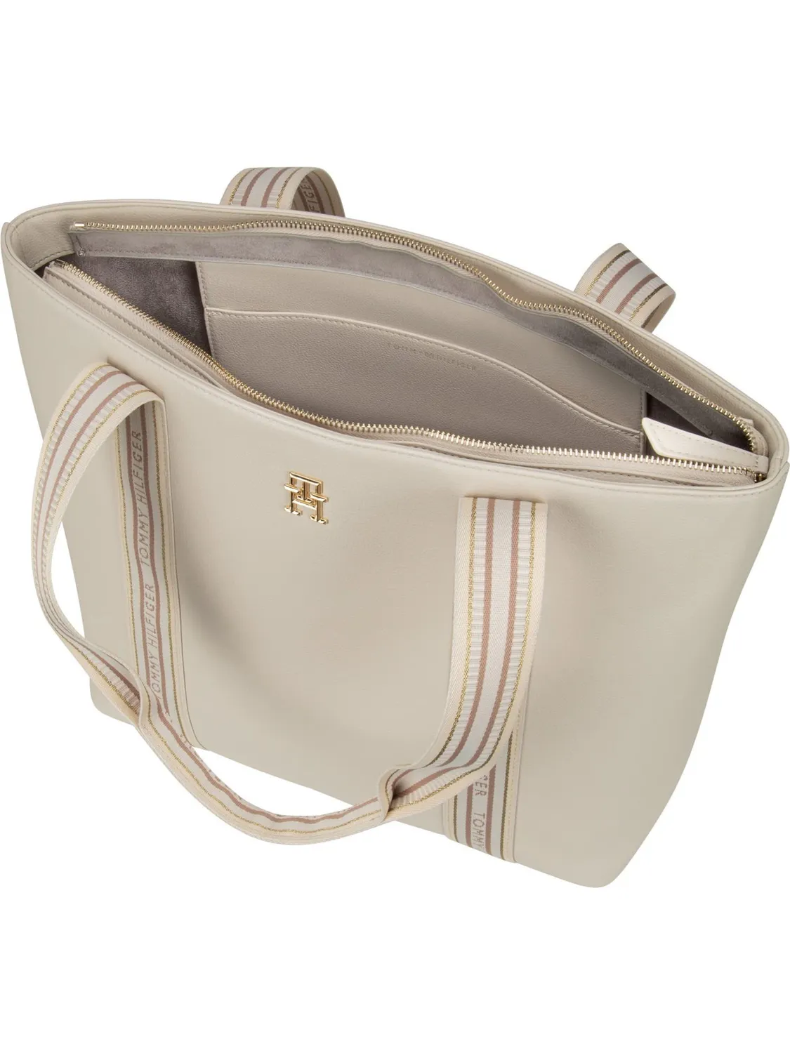 Tommy Life Shopper tote donna avorio con zip