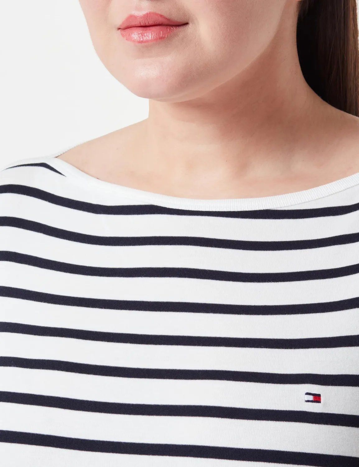 Tommy Hilfiger maglia donna maniche lunghe bianca 46 righe