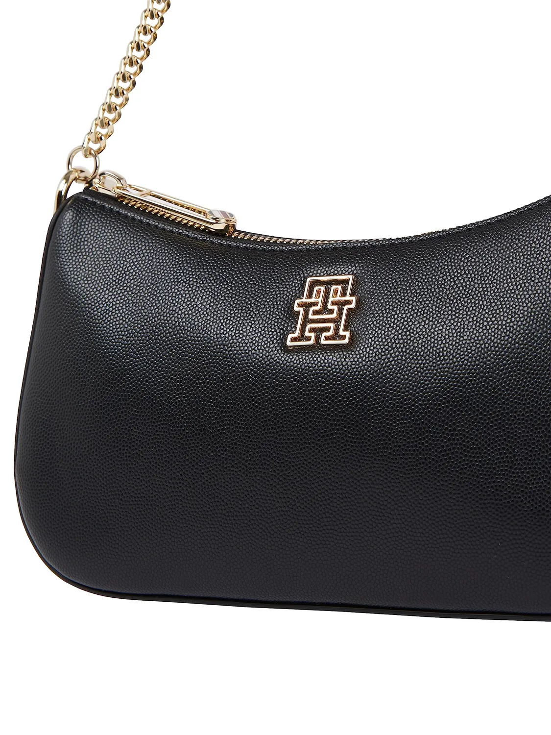 Tommy Hilfiger Timeless borsa a tracolla nera con catena