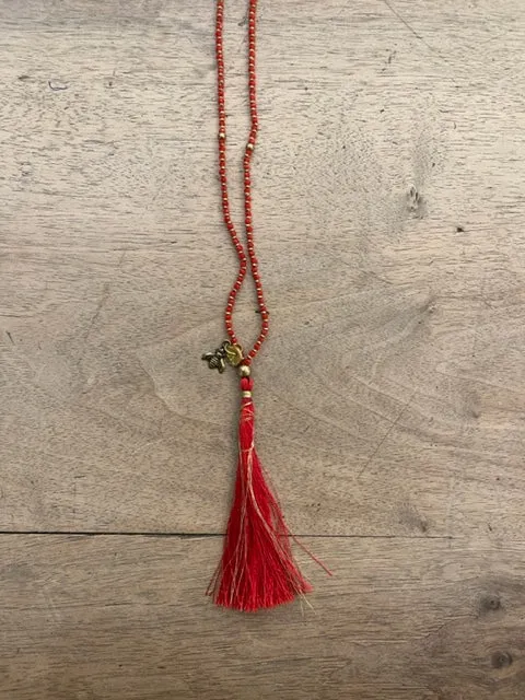 LOL Roma Mala collana vetro e seta nera taglia unica