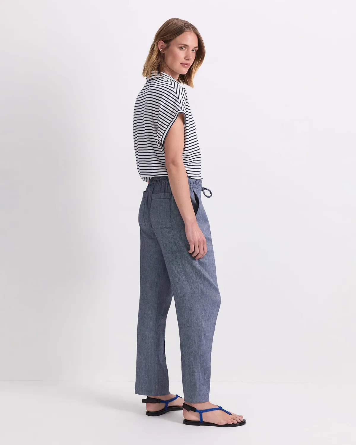 Sportscraft Rosa pantaloni lino affusolati