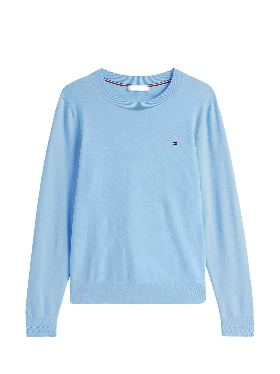 Tommy Hilfiger Pullover Jersey Fine Scollo Rotondo maglione donna Vessel Blue