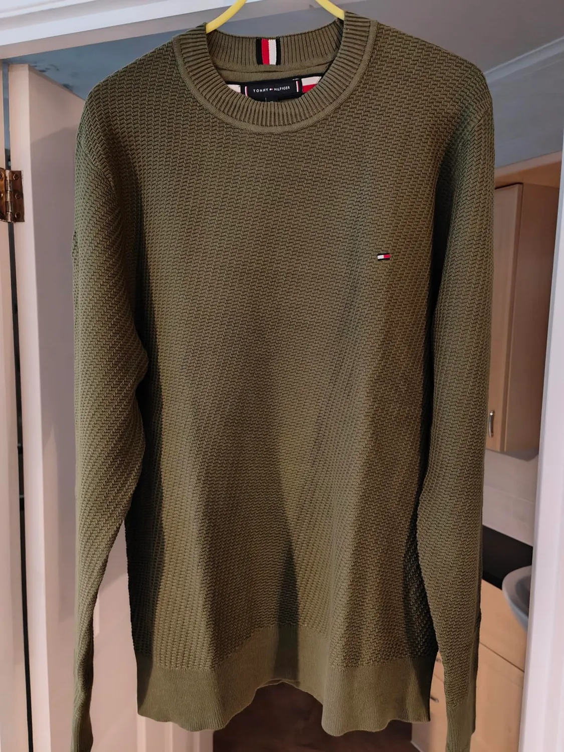 Tommy Hilfiger Rectangular Structure maglione uomo grigio M