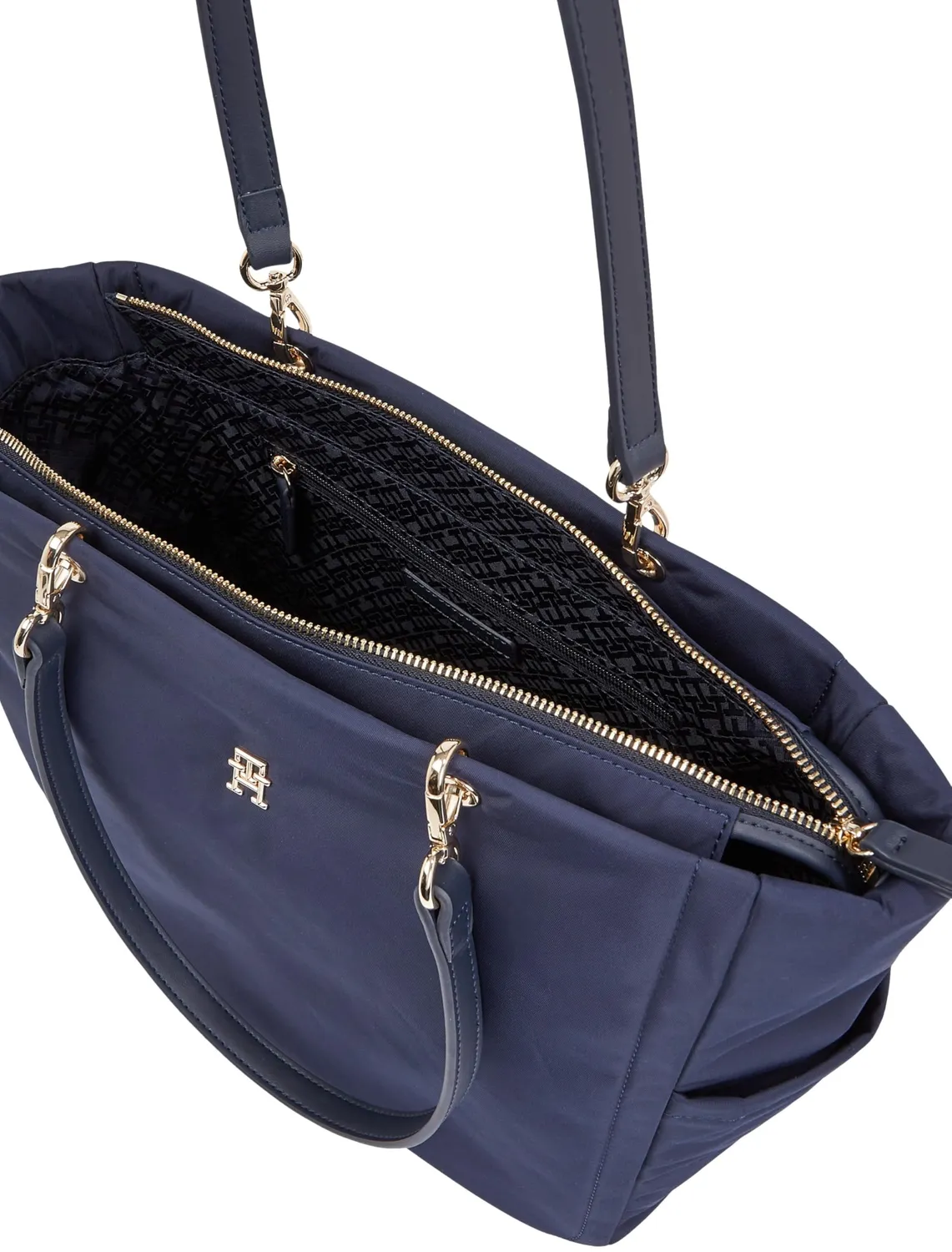 Tommy Hilfiger Spring borsa tote blu Space Blue con zip