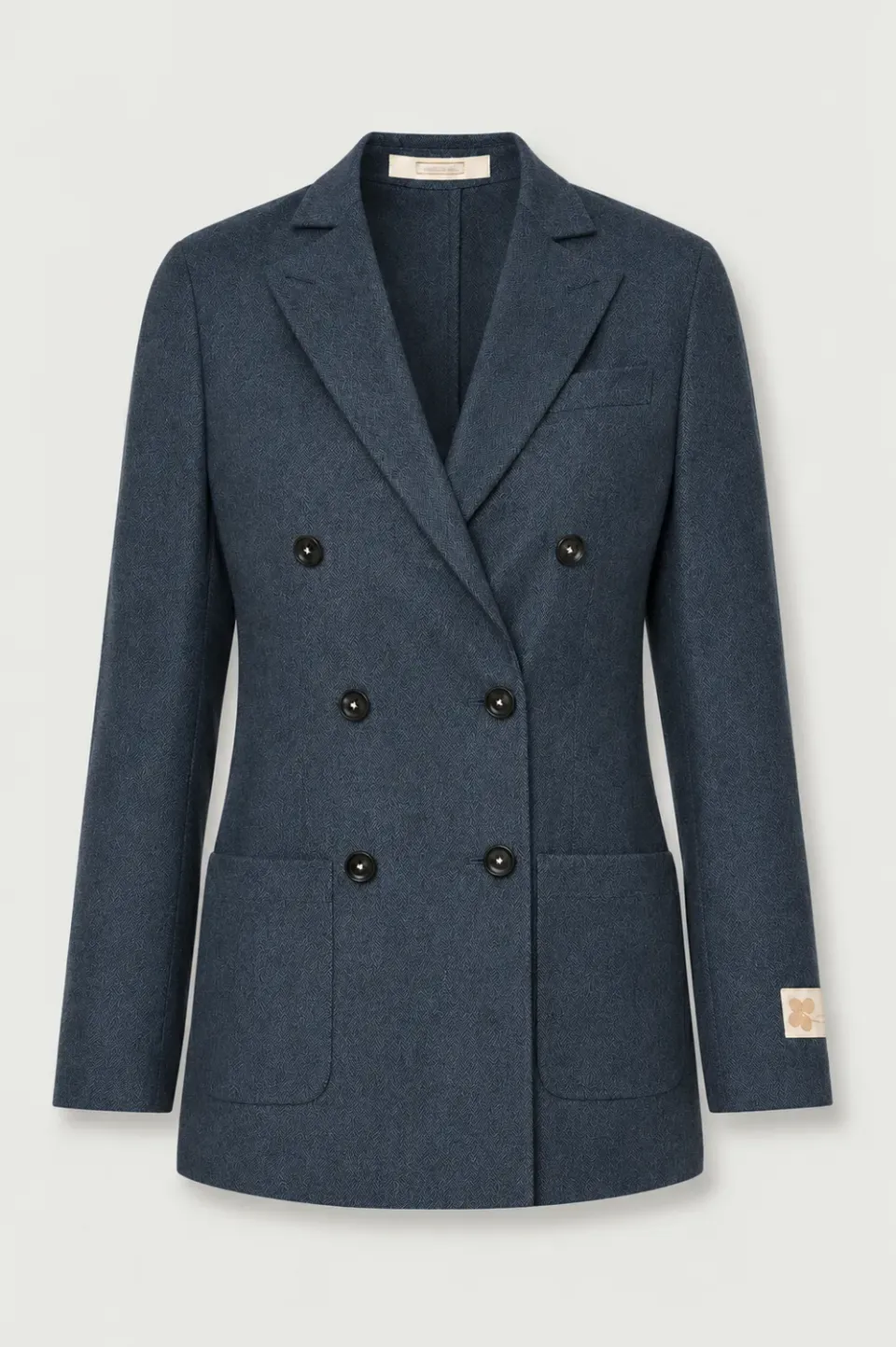 Massimo Alba Carlotta2 giacca donna blu cotone doppiopetto