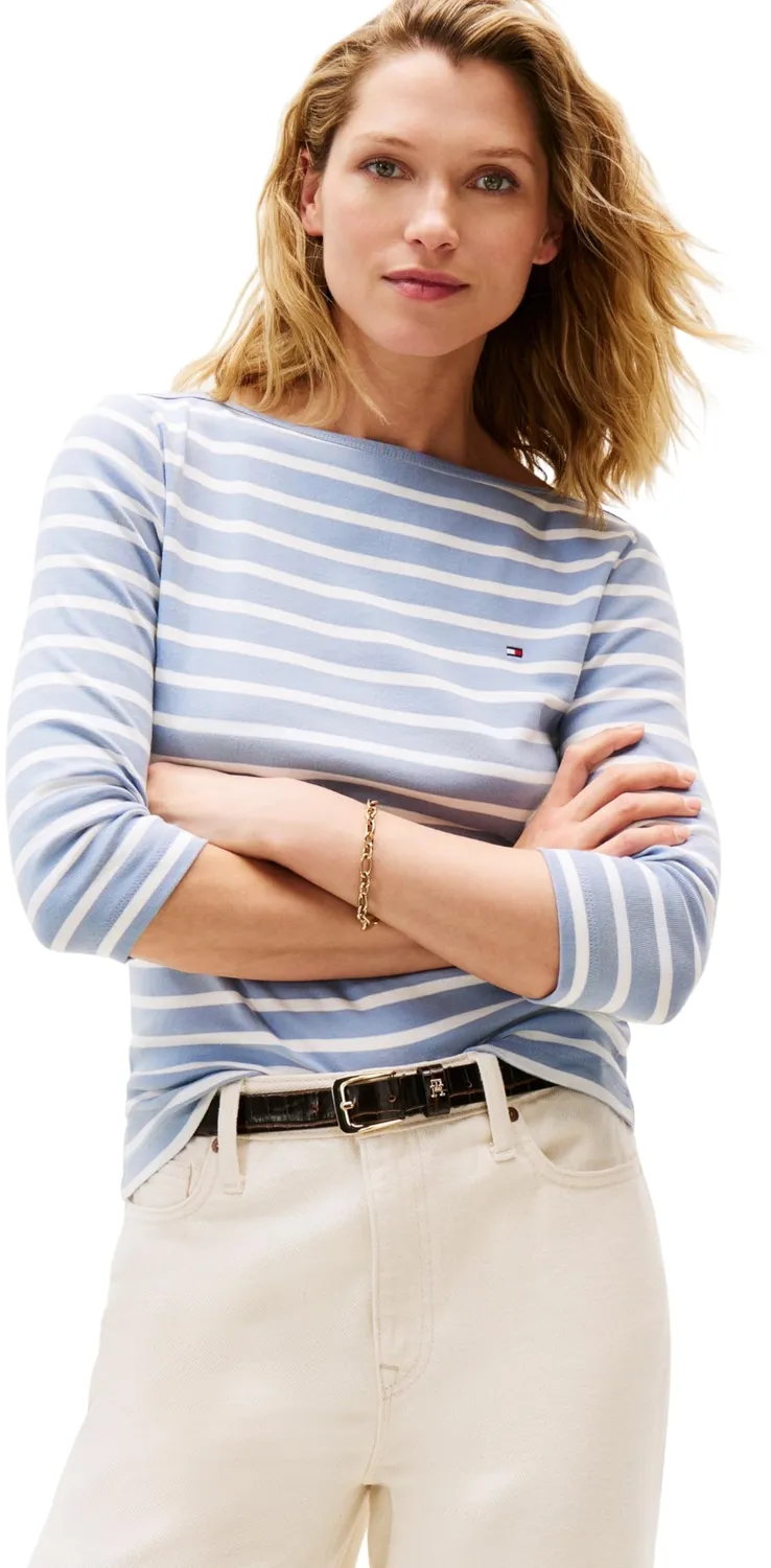 Tommy Hilfiger Boat Neck top donna M blu slim fit