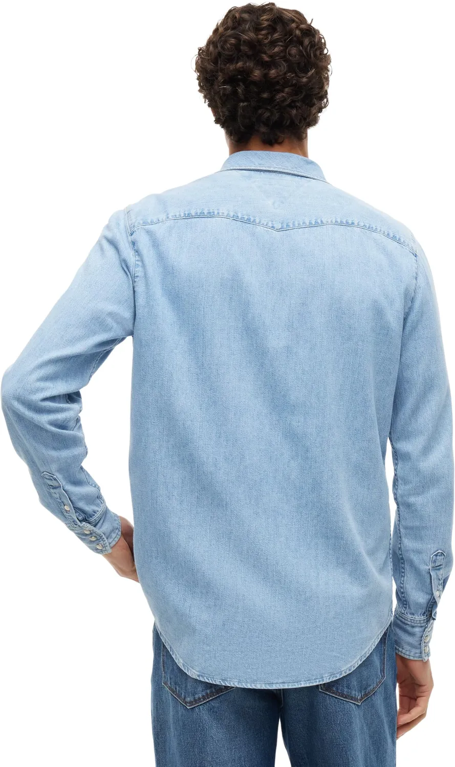 Tommy Hilfiger MW0MW44983 camicia denim uomo L cloudy blue