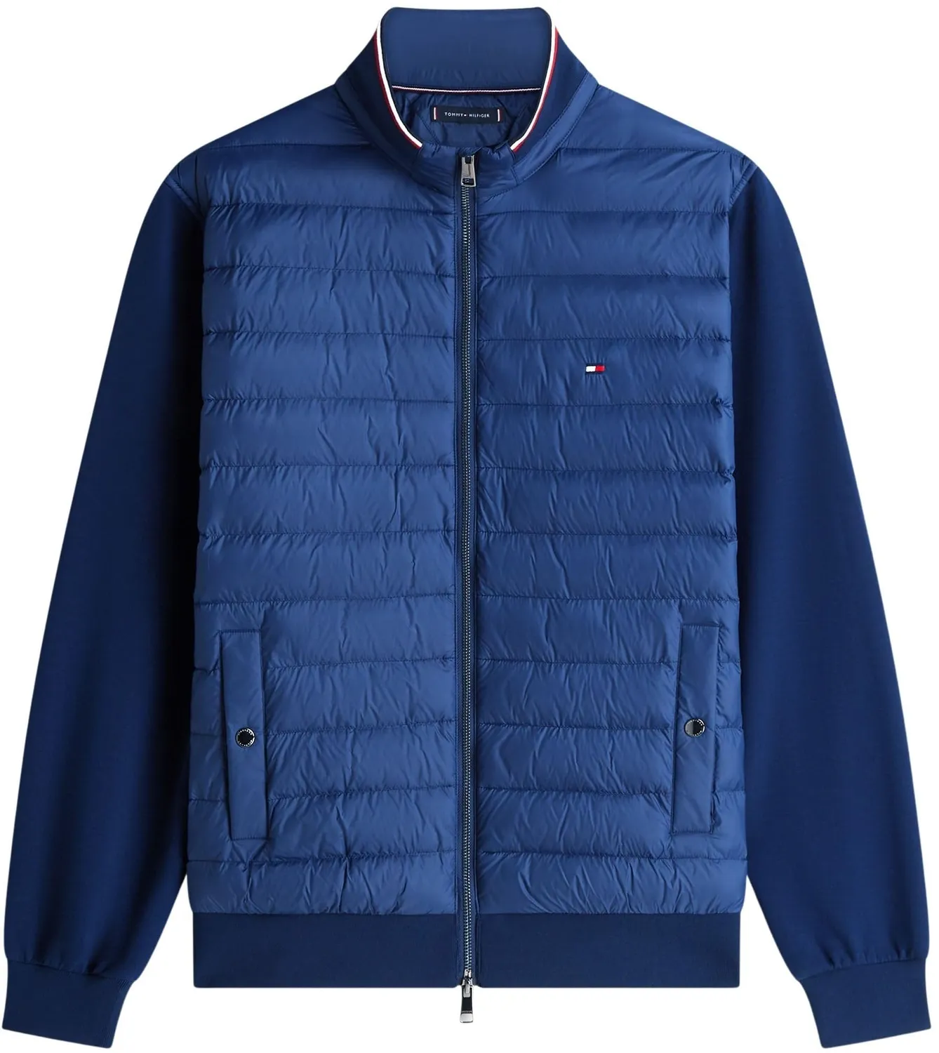 Tommy Hilfiger Mix Media Stand Collar Zip Felpa L blu