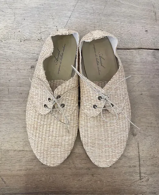 LOL Roma Anniel Soft scarpe rafia naturale bianche