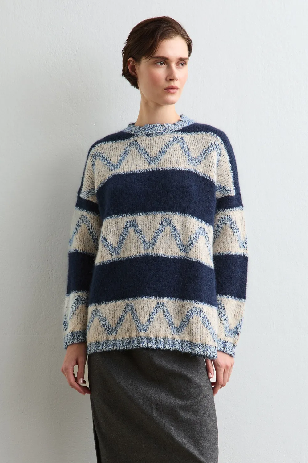 Massimo Alba Juliet maglione lana alpaca Blu