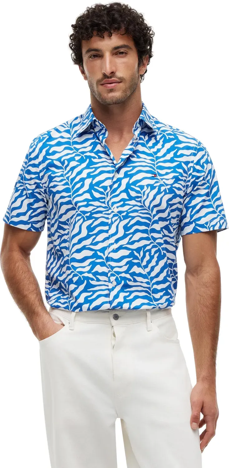Tommy Hilfiger Papertouch Palm MW0MW42410 camicia uomo L palme