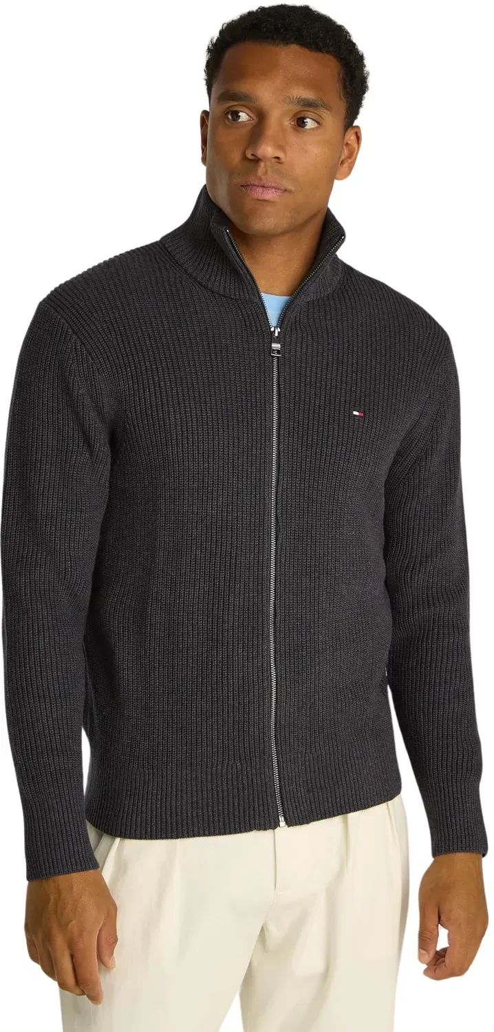Tommy Hilfiger Zip Through cardigan uomo blu cotone
