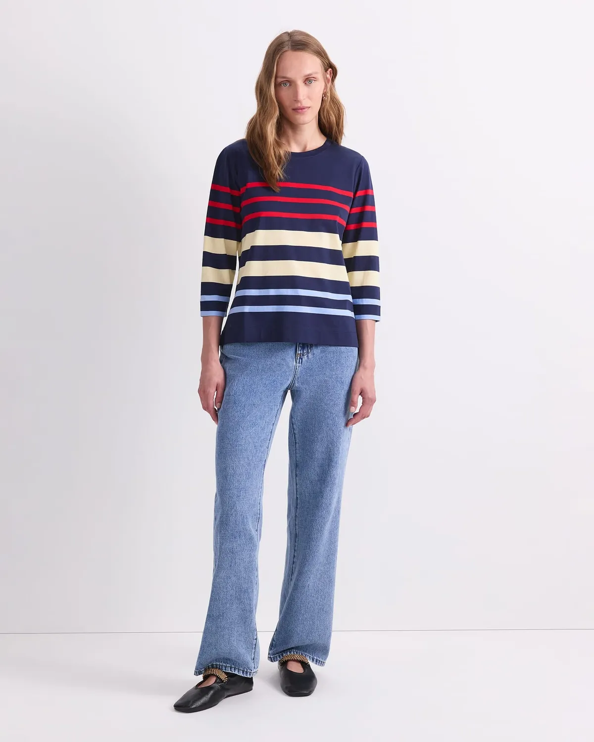 Sportscraft Multi Stripe Half Sleeve Mercerised Tee maglietta cotone