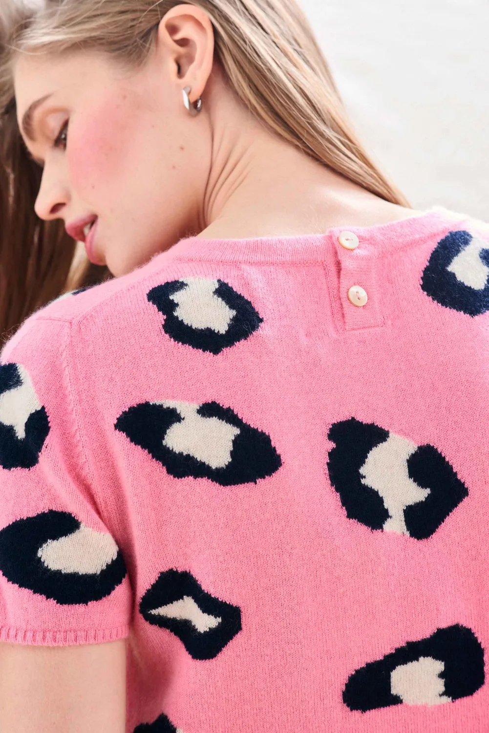 Jumper 1234 Leopard T-Shirt maglietta rosa cashmere