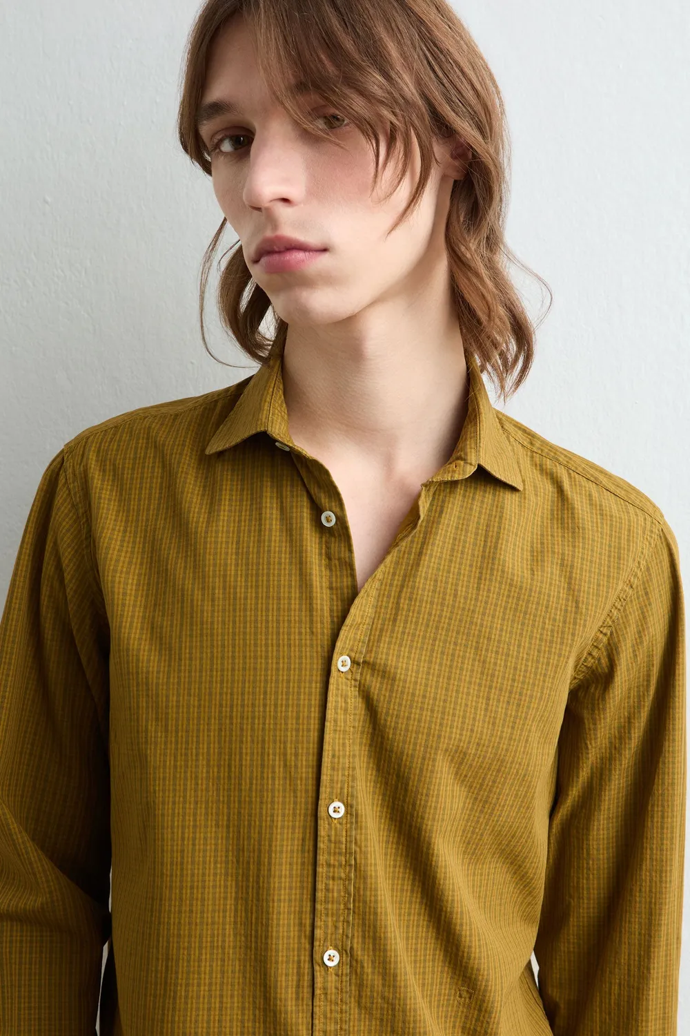 Massimo Alba Canary camicia uomo nugget gold cotone