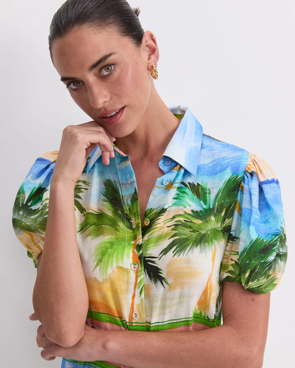 Sportscraft Sunset Palm vestito lino donna