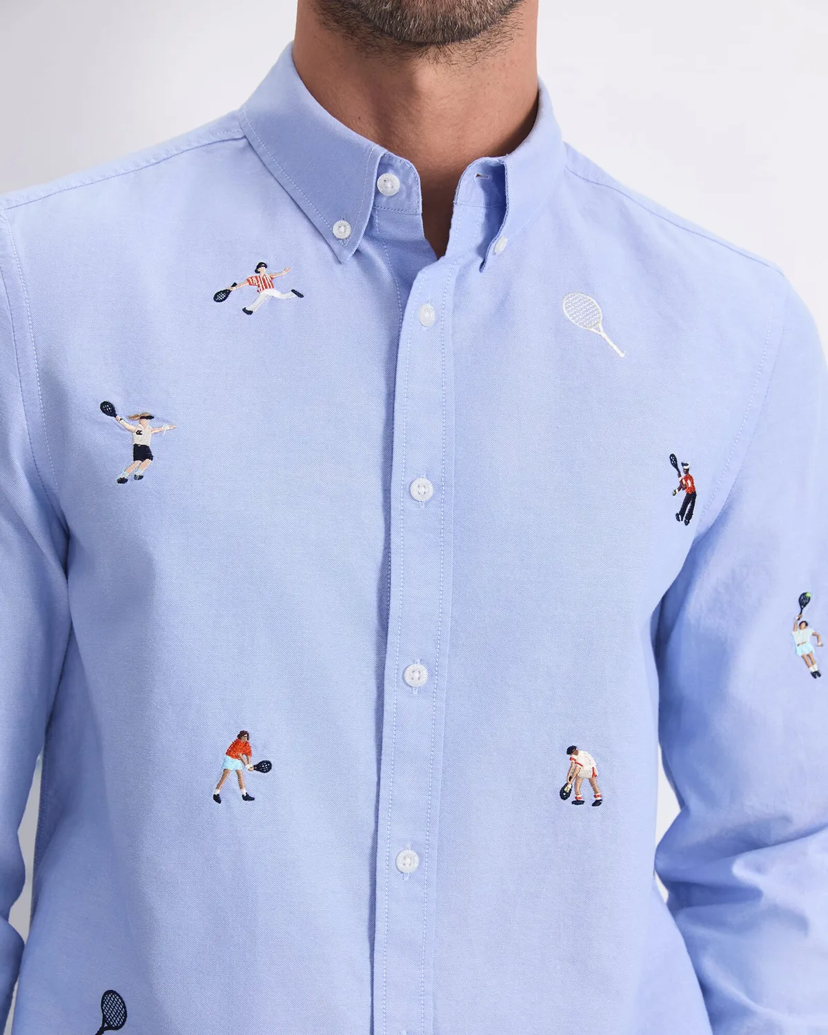 Sportscraft Oxford camicia uomo tennis ricamata cotone