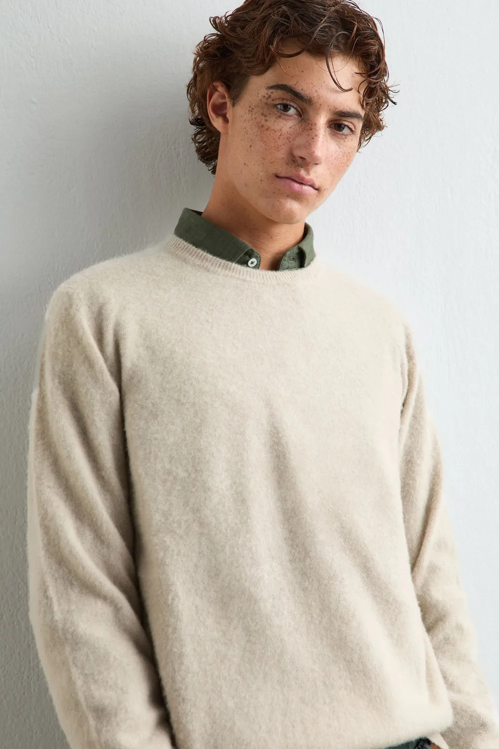 Massimo Alba Kane maglione girocollo sesame cashmere