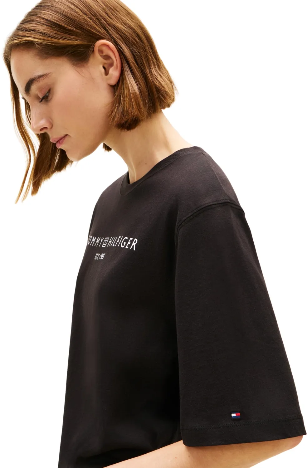Tommy Hilfiger maglietta manica lunga donna nera