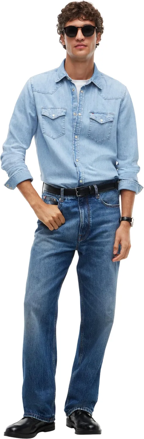 Tommy Hilfiger MW0MW44983 camicia denim uomo L cloudy blue