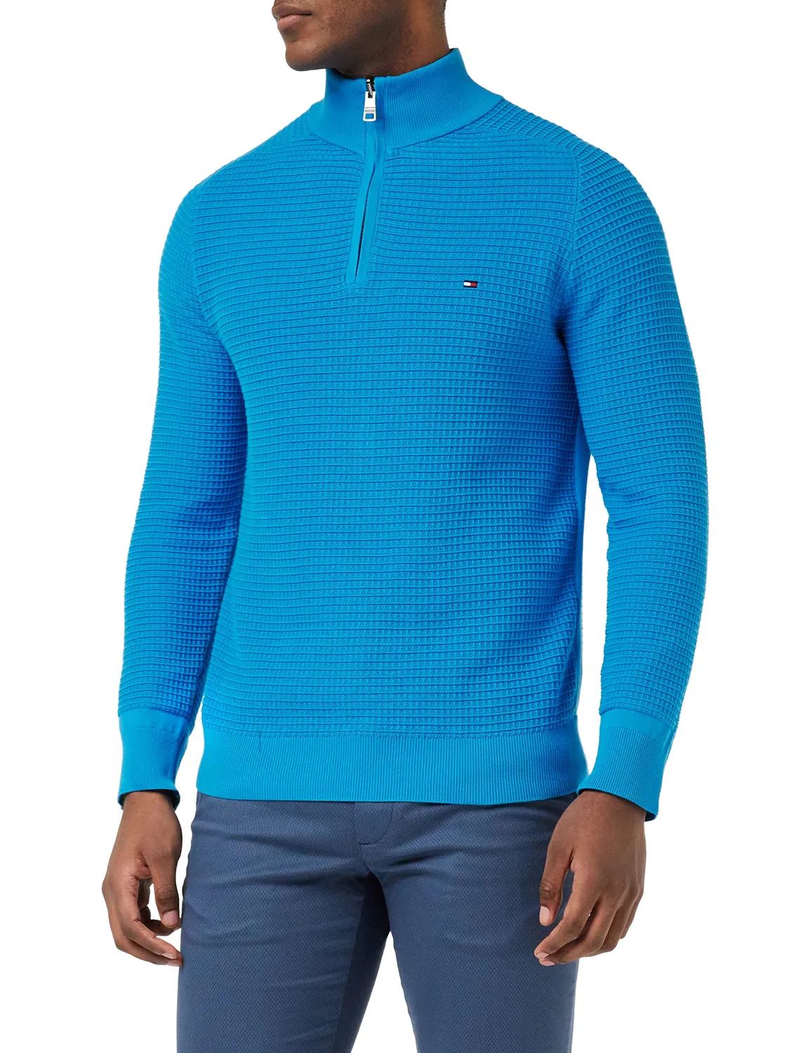 Tommy Hilfiger pullover uomo senza cappuccio L blu cotone