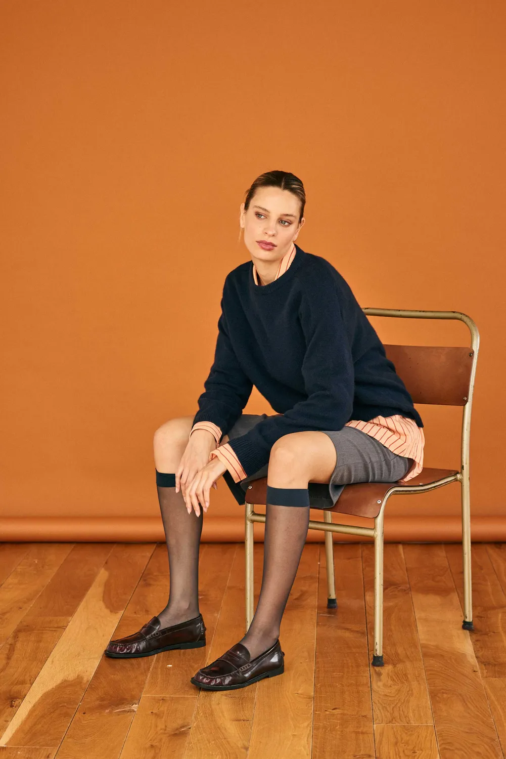 Jumper 1234 Oversize maglione cashmere navy over