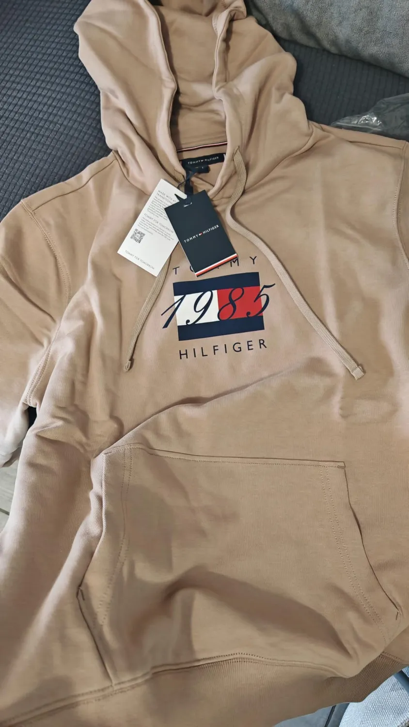 Tommy Hilfiger Linear Flag MW0MW41332 felpa cappuccio nera M