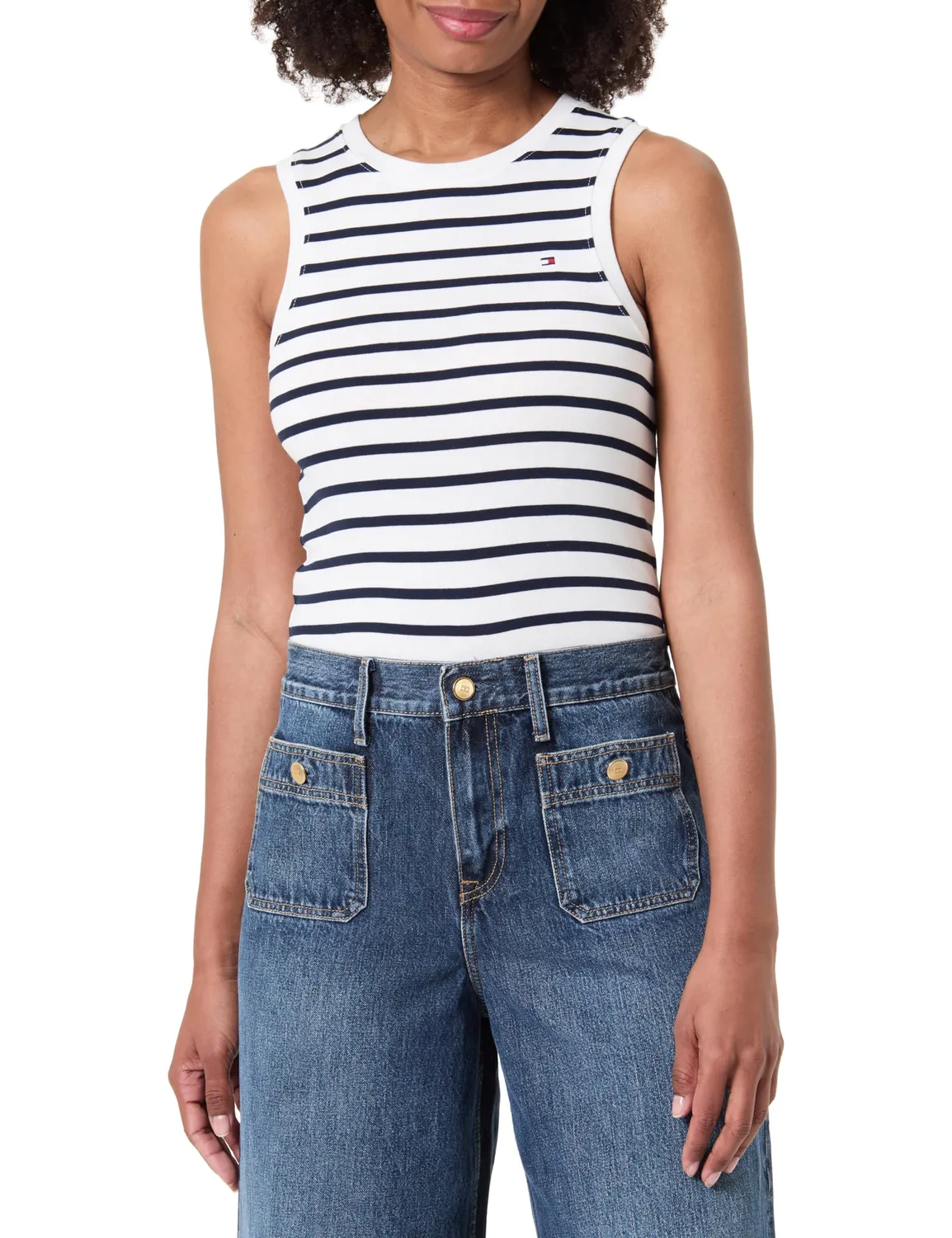 Tommy Hilfiger Slim Cody WW0WW47806 canotta donna cotone nera