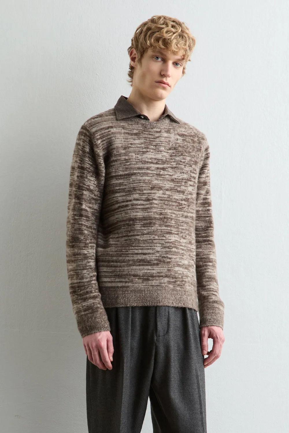 Massimo Alba Kane maglione uomo chicory coffee cashmere