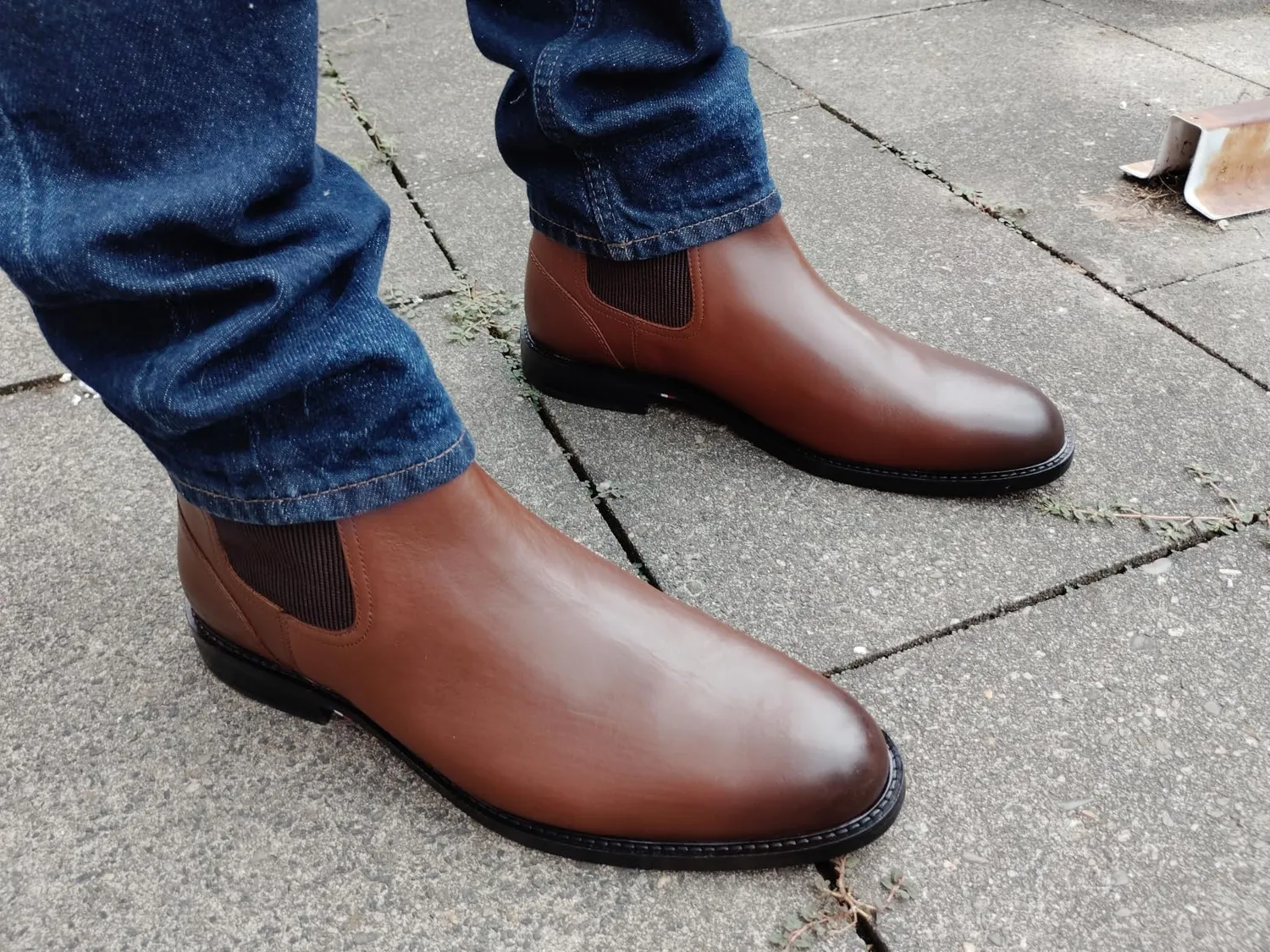 Tommy Hilfiger FM0FM05935 stivali Chelsea uomo 44.5 cognac