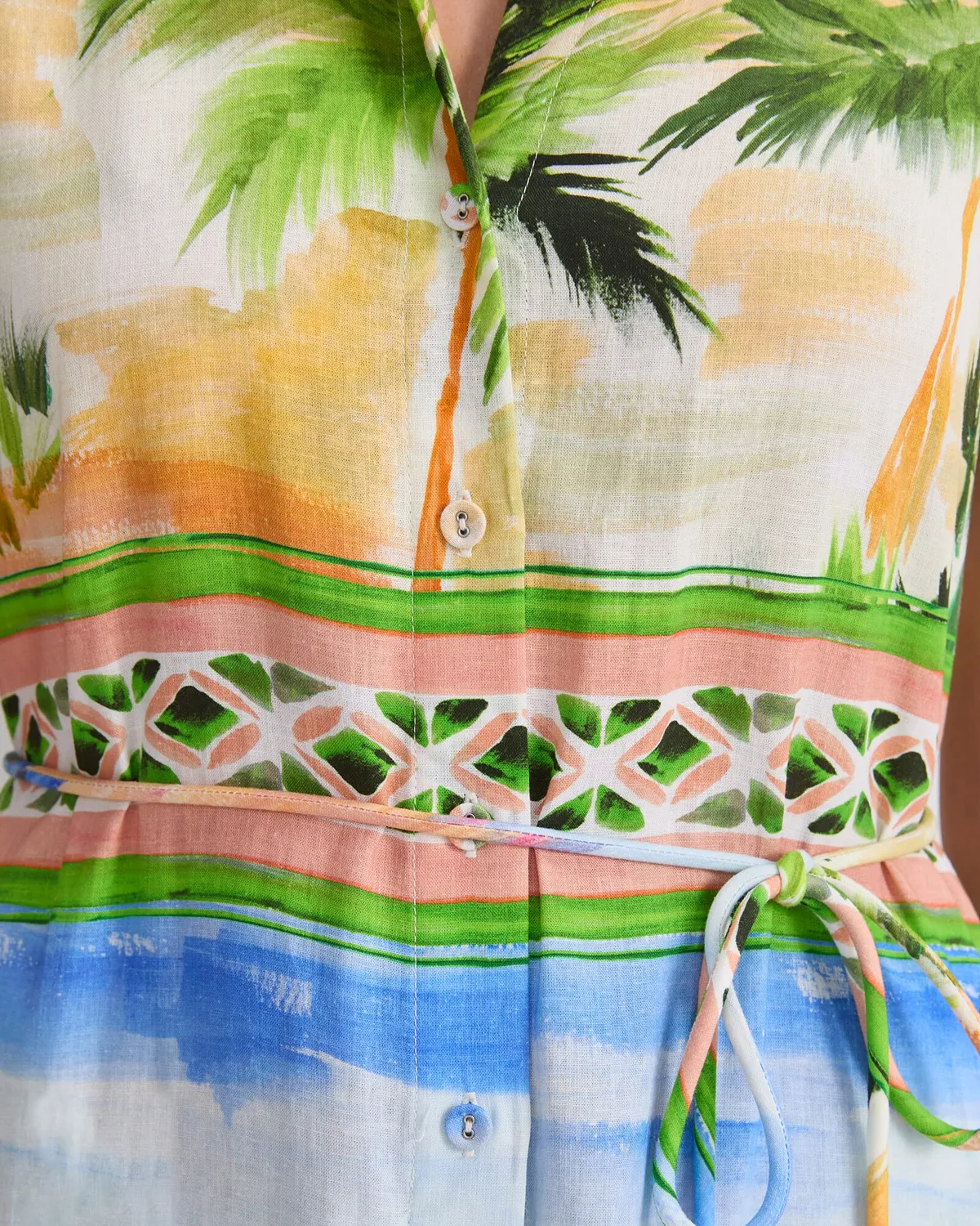Sportscraft Sunset Palm vestito lino donna