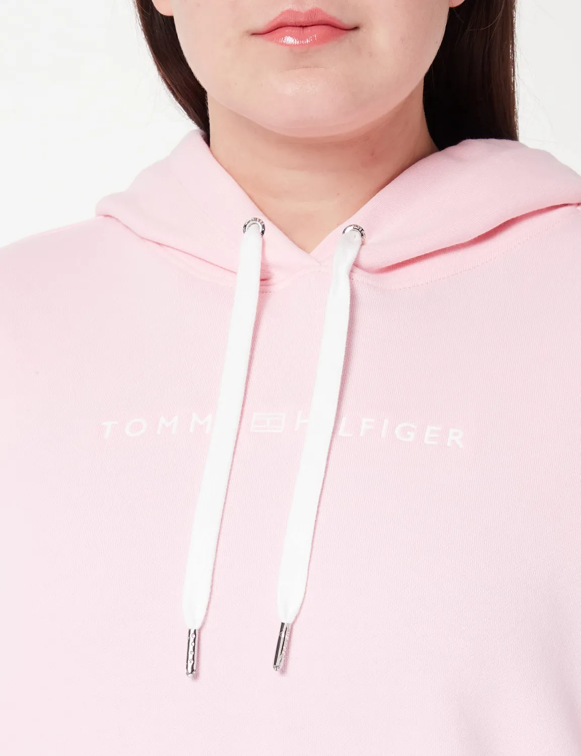 Tommy Hilfiger felpa cappuccio donna rosa pastel pink 46 cotone