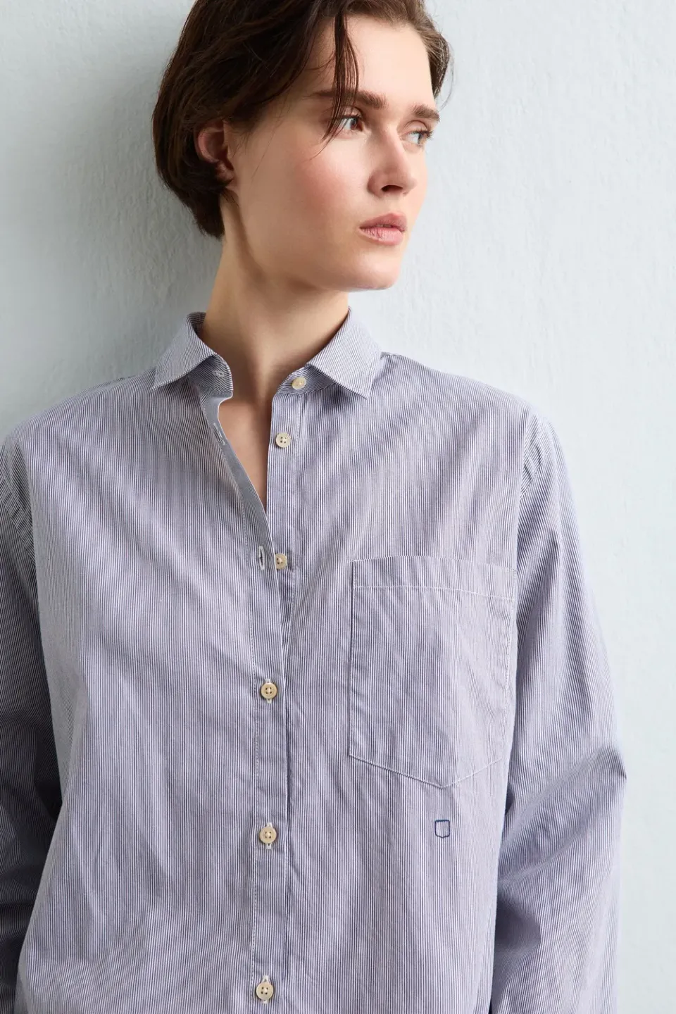 Massimo Alba Uma camicia donna blu in cotone