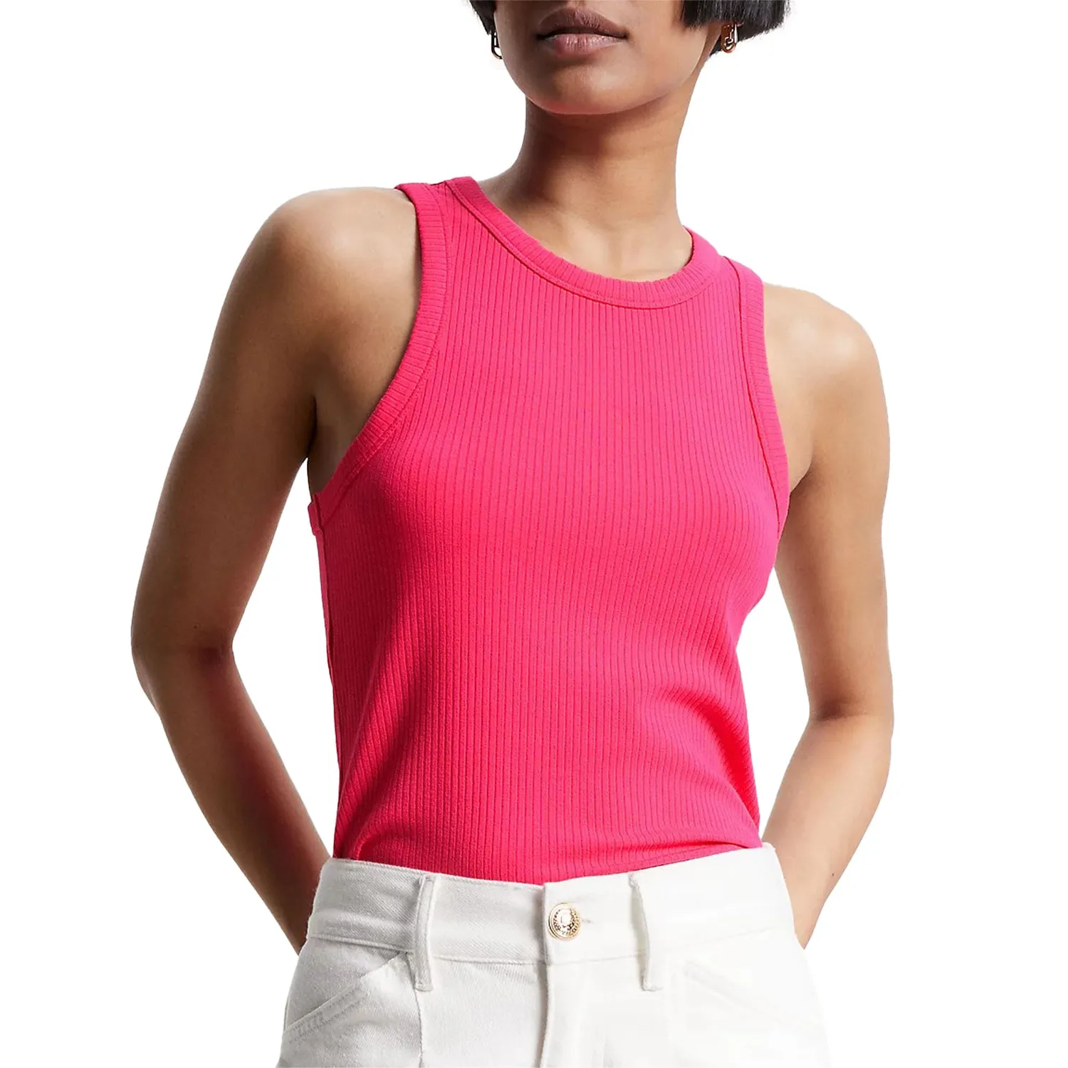 Tommy Hilfiger Rib Top Canotta Donna 3XL Elasticizzata