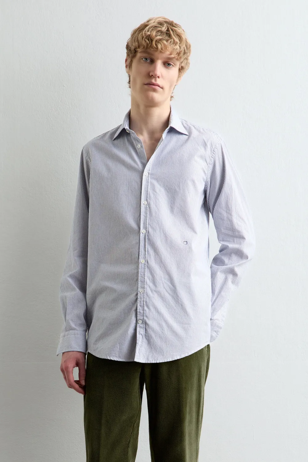 Massimo Alba Genova giacca camicia cotone Blu uomo