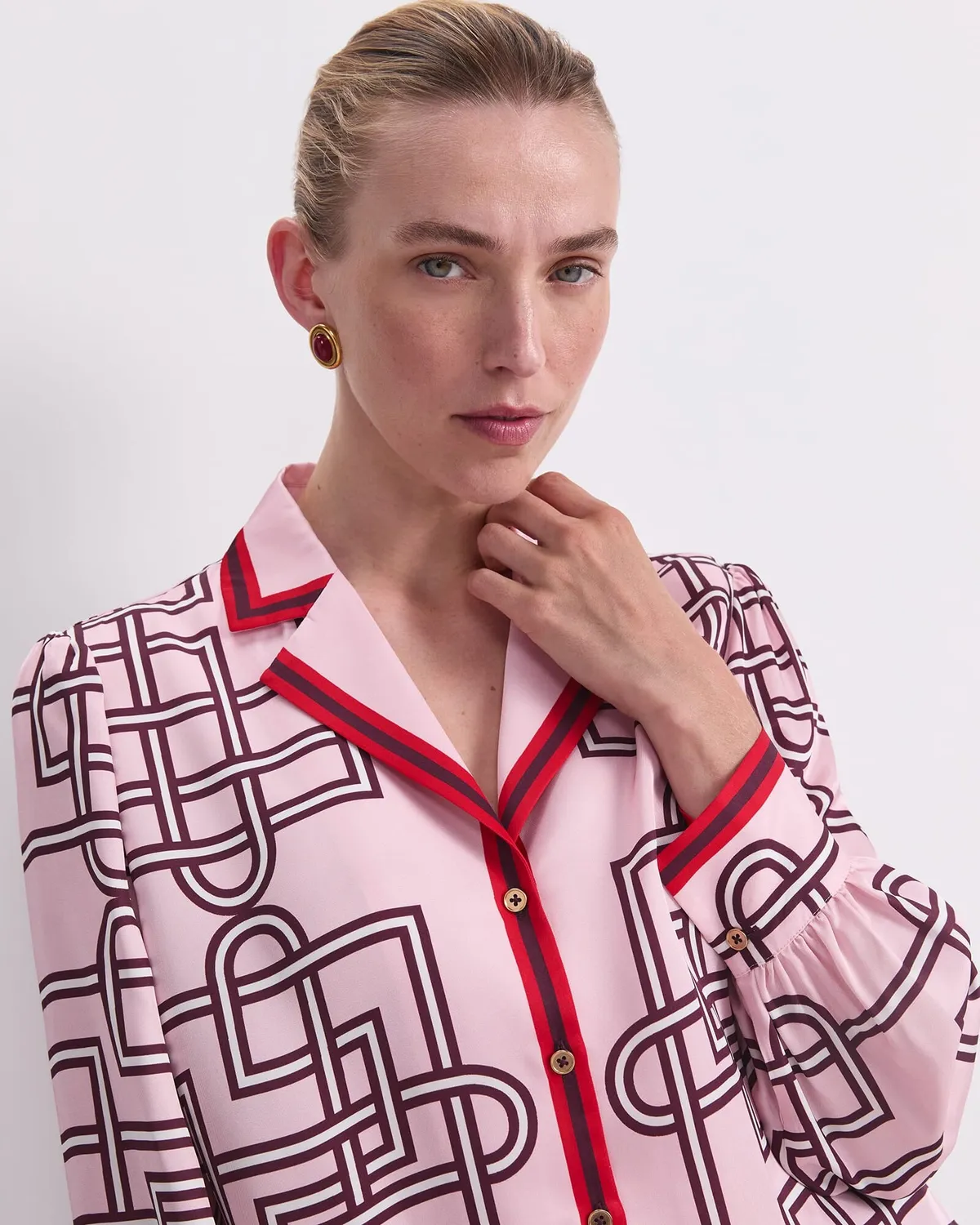 Sportscraft Rhodes blusa viscosa fantasia foulard