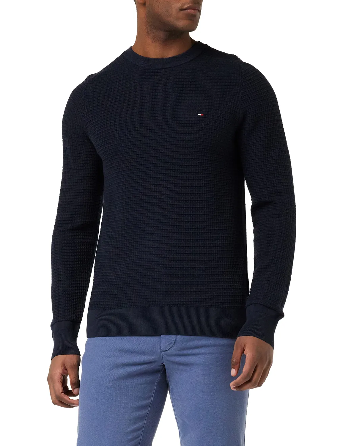 Tommy Hilfiger pullover girocollo uomo blu cotone
