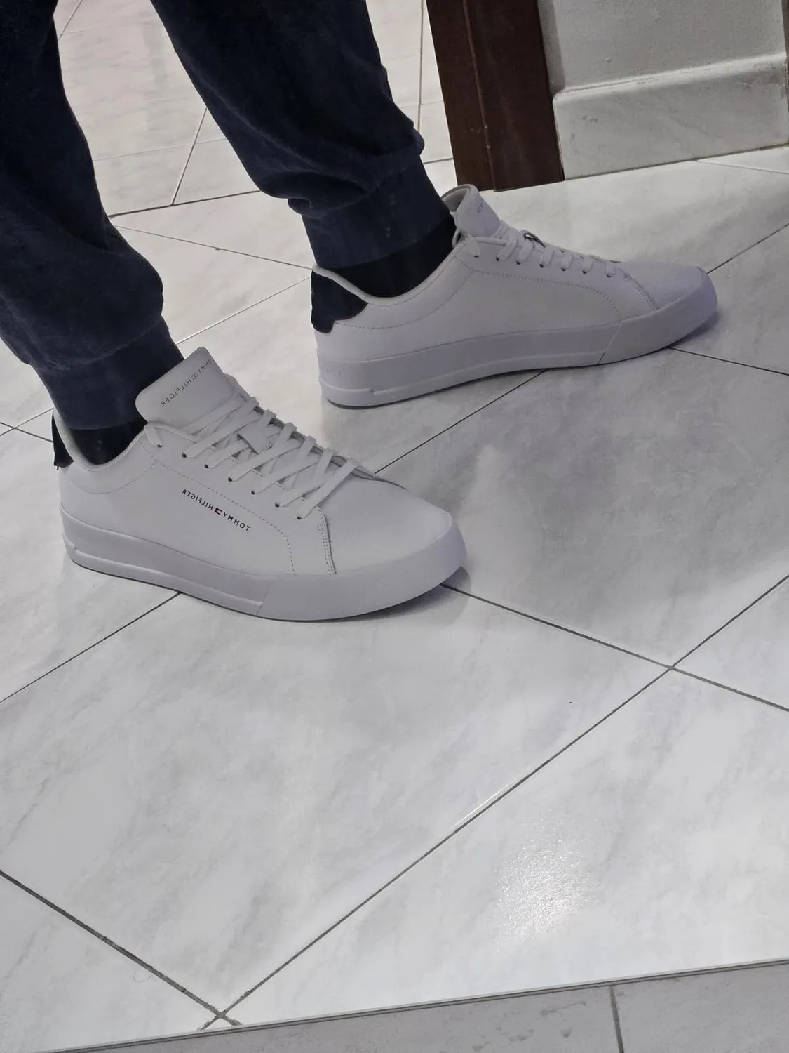 Tommy Hilfiger TH Court Sneaker Uomo Bianca 43 EU Pelle