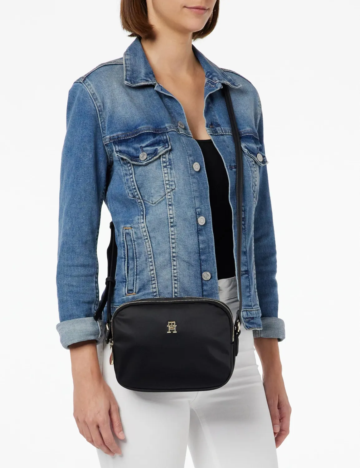 Tommy Poppy Crossover Borsa a Tracolla Donna Nero