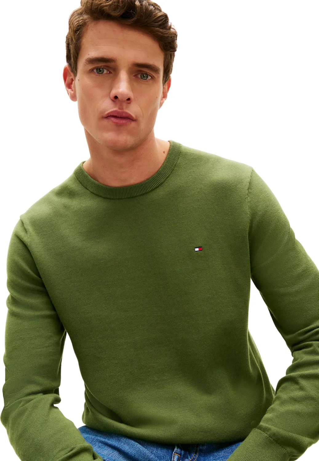Tommy Hilfiger Essential Cotton maglione girocollo nero taglia L