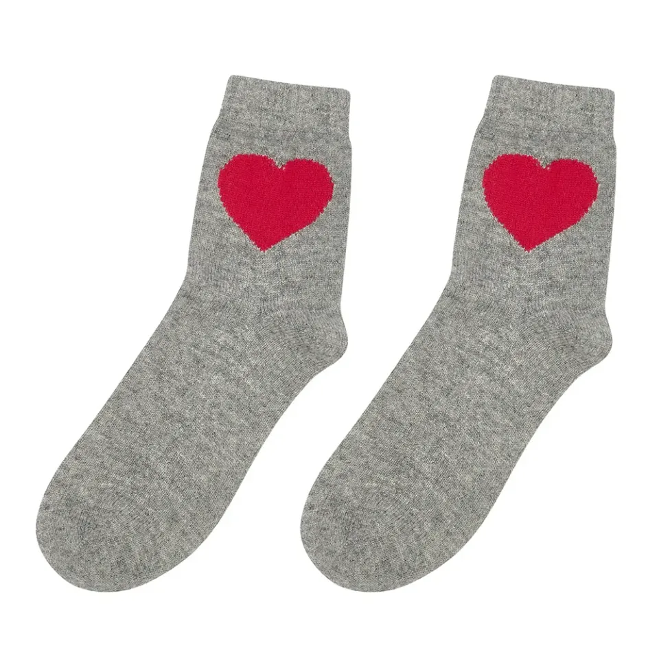 Jumper 1234 Heart calze cashmere grigio taglia unica