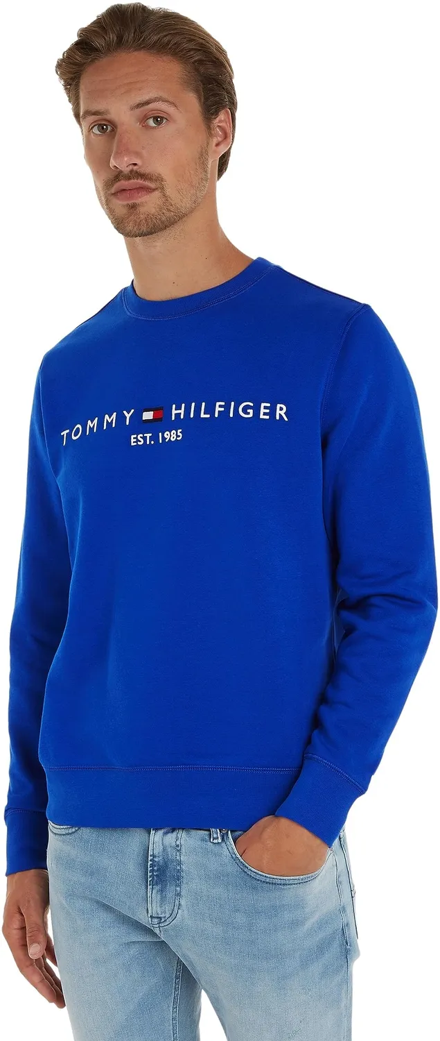Tommy Hilfiger Logo Felpa Uomo Girocollo Cotone