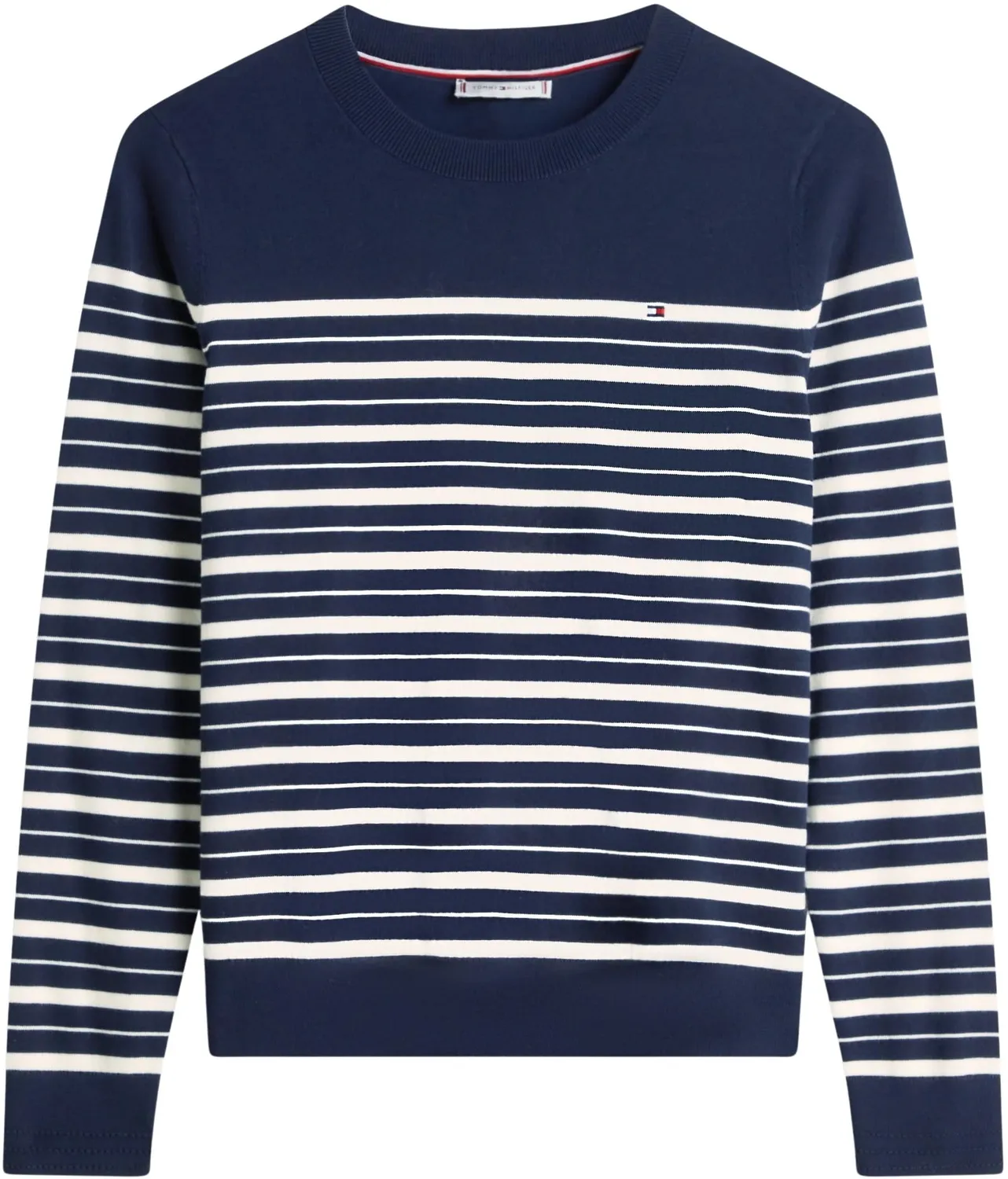 Tommy Hilfiger Pullover Jersey Fine Scollo Rotondo maglione donna Vessel Blue