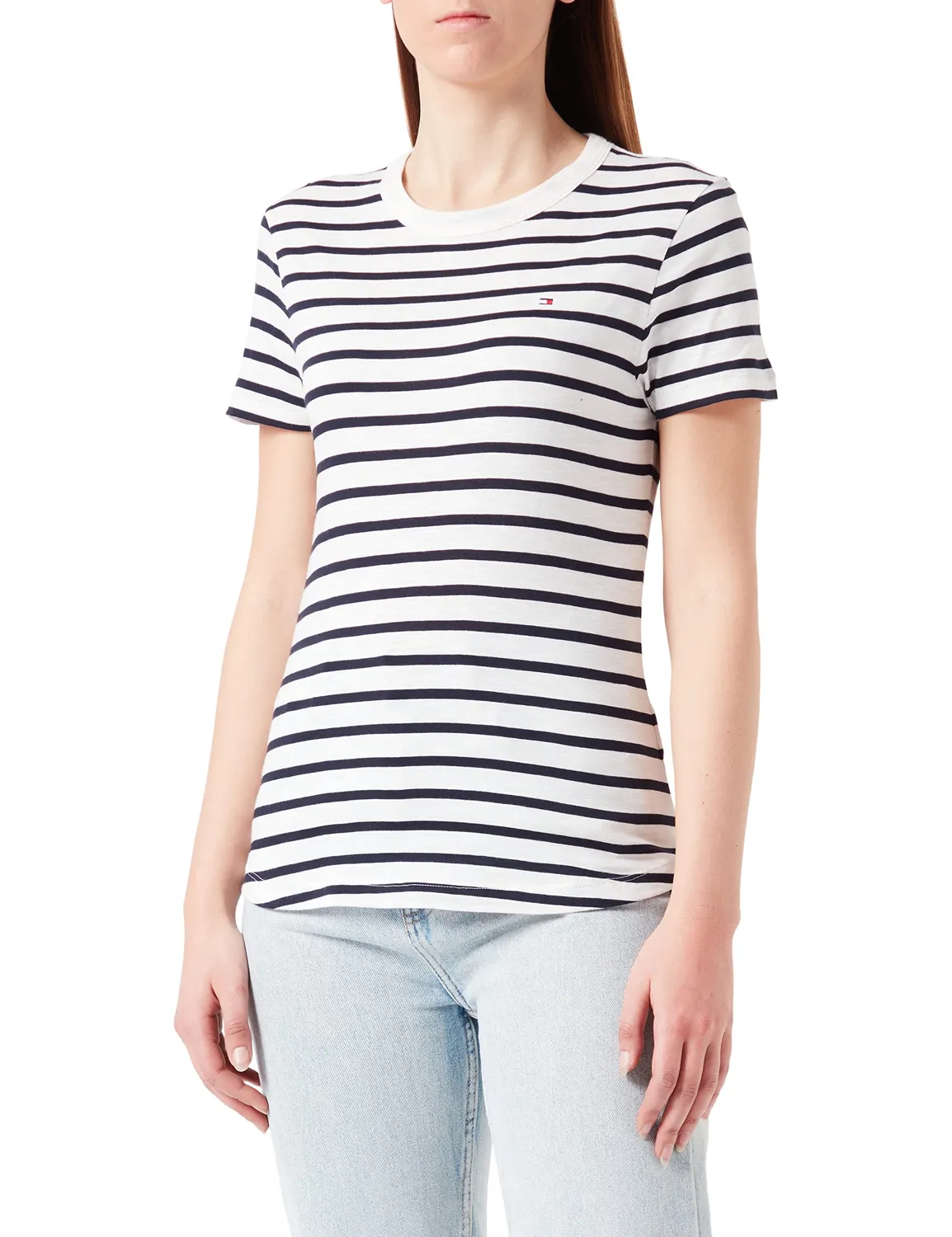 Tommy Hilfiger 1985 Slub t-shirt donna M bianca slim