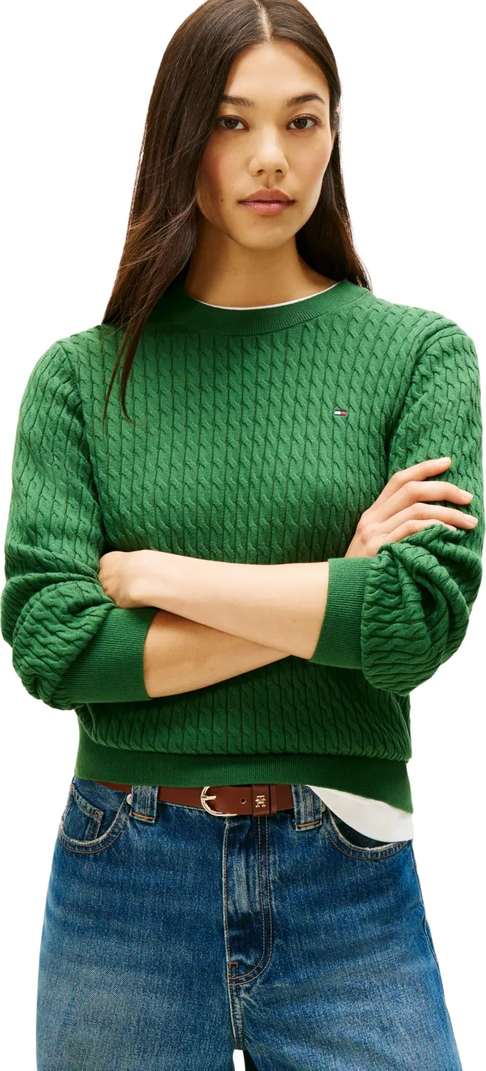 Tommy Hilfiger Cotton Cable Fine maglione donna cotone