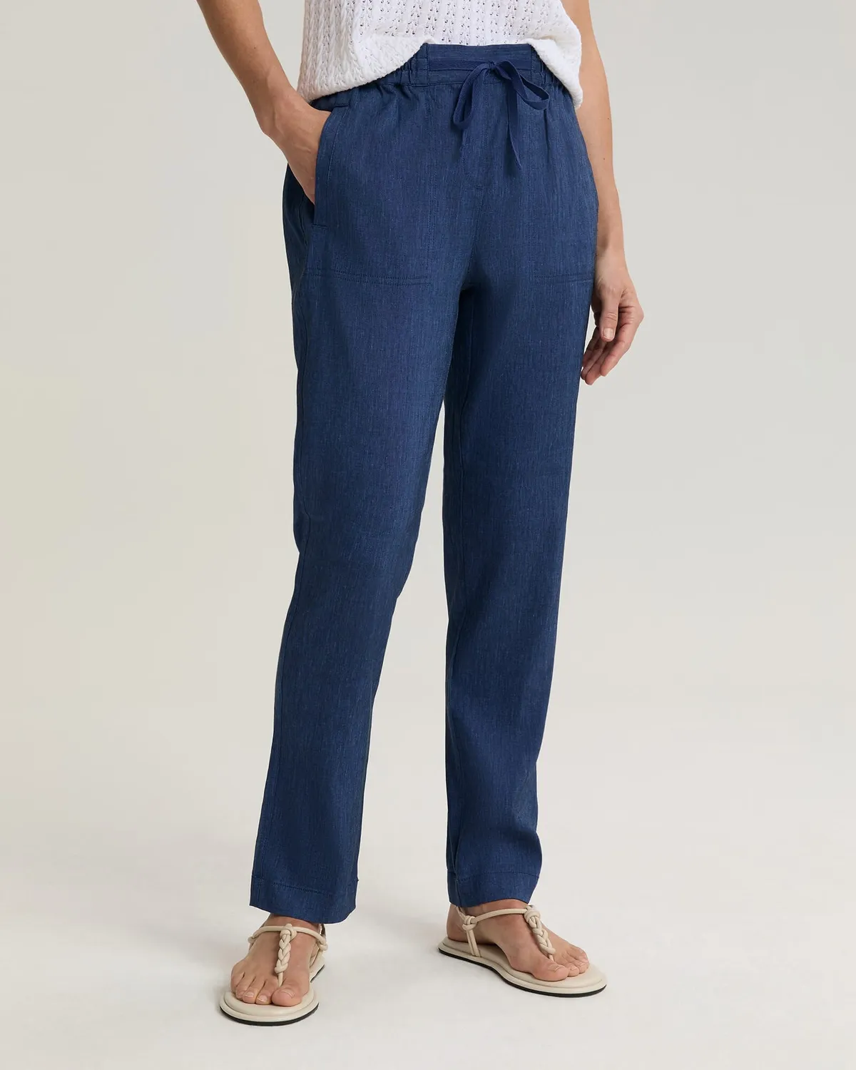 Sportscraft Rosa pantalone lino elasticizzato