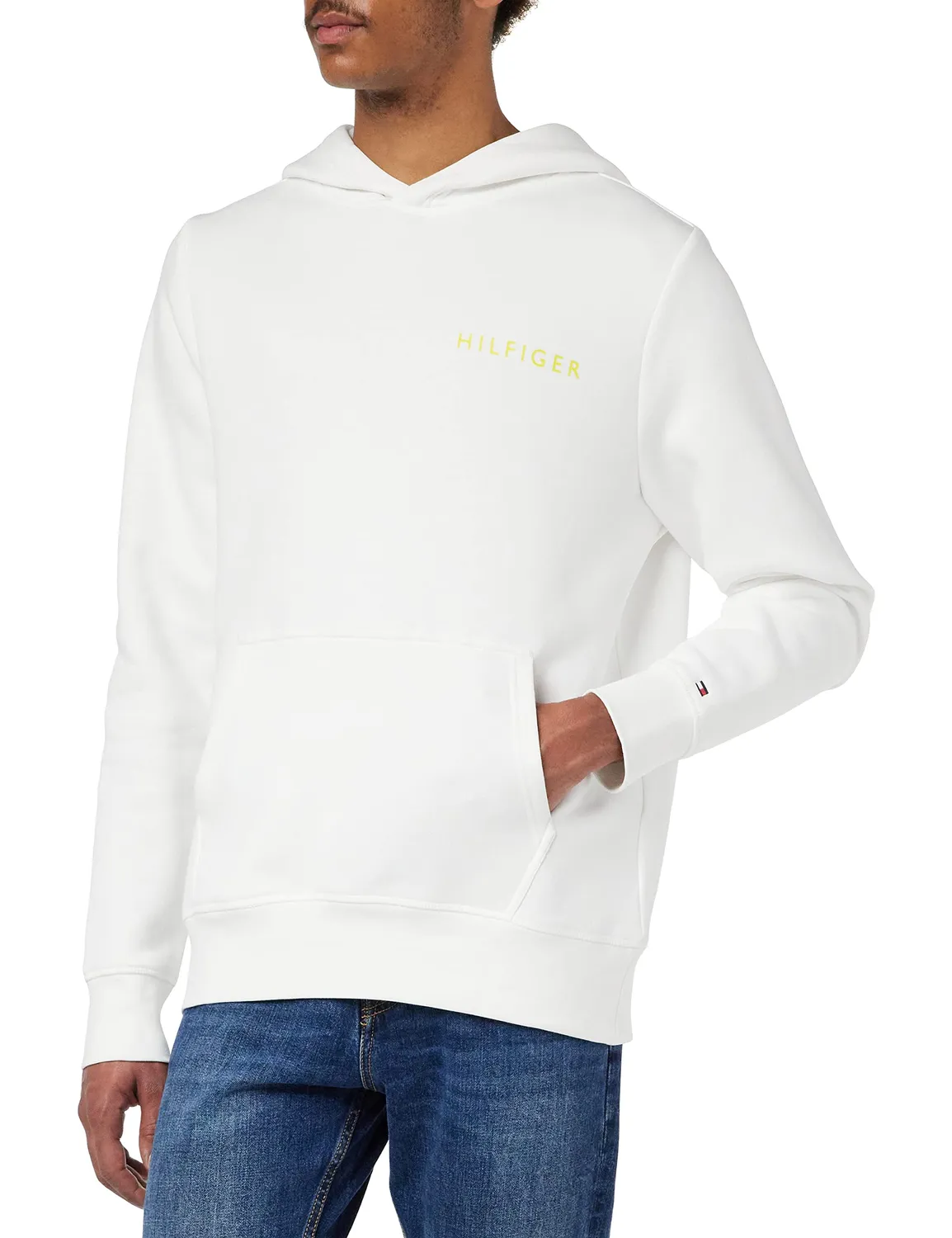 Tommy Hilfiger Pop Color MW0MW32415 felpa uomo nero cappuccio